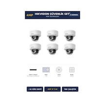 Hikvision 6 Kameralı 4mp Güvenlik Kamera Seti 4mp Ip Poe 2tb 18 Gün Kayıt Dome İç Mekan