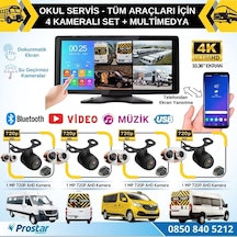 Okul Servisleri İçin 10.36" Dokunmatik Ekranlı 4 Kameralı Kayıtl