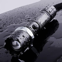 Pilli El Feneri Çakarlı Led Avcı El Feneri Profesyonel El Feneri Siyah