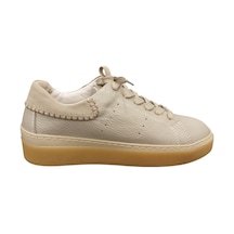 Taşçı Ayakkabı Kadın Ortopedik Hakiki Deri Bağcıklı Günlük Sneaker Ayakkabı Palmiye 1423z Vizon