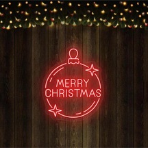 Merry Christmas Yazılı Yılbaşı Temalı Neon Tabela Kırmızı
