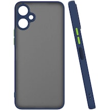 Kilifone - Tecno Spark 9t Uyumlu Kılıf Arkası Buzlu Renkli Kenarlı Hux Kapak - Lacivert - T29554