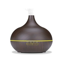 Geekyou 550ml Ahşap Desenli Evcil Uçucu Parfüm Makinesi - Sessiz 2-8 Saat Zamanlayıcı, Nemlendirici Ve Aromaterapi Işığı Koyu Ahşap