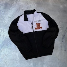 Unisex Uzun Kollu Paraşüt Kumaş Rüzgarlik - Siyah Siyah