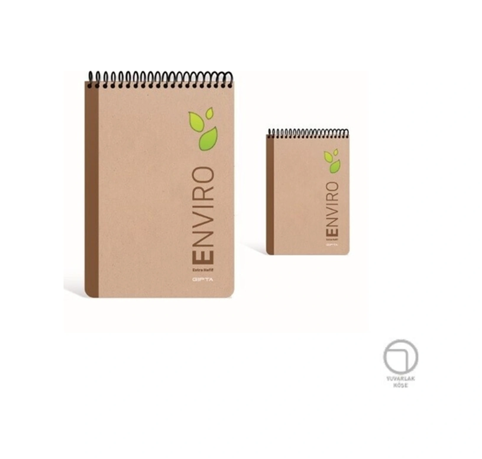Enviro Spiralli Kraft Sert Kapak Bloknot Not Defteri 17x24cm 100 Yaprak Çizgisiz 4 Lü Paket 5547