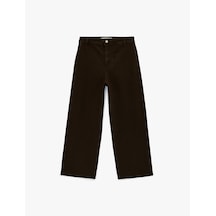 Koton Normal Bel Rahat Kalıp Kesik Paça Jean Pantolon - Culoette Jean Kahverengi 6sal40004mw Kahve