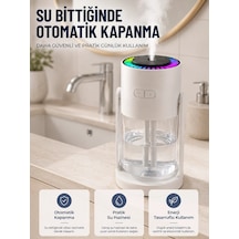 Led Işıklı Hava Nemlendirme Cihazı Şeffaf Su Hazneli Sessiz Masaüstü Nemlendirici Çok Renkli