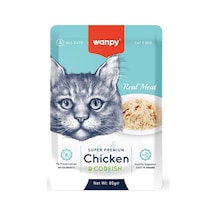 Wanpy Pouch Tavuklu & Morina Balıklı Yaş Kedi Maması 85 G