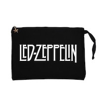 Led Zepplin Logo Siyah Clutch Astarlı Cüzdan / El Çantası Siyah