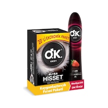 Okey Ultra Hisset 20'li Prezervatif + Okey Çilek Kayganlaştırıcı Jel 100 ML Set