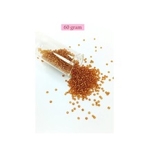Tedar Dökme Cam Kum Boncuk 11/0 2 Mm - 60 Gram - Koyu Bal Rengi - Bnc070 Najmaddin (No:1) 8.5Cm X 10.5 Cm