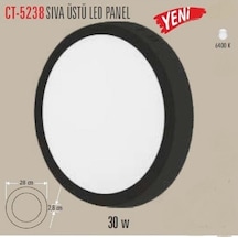 30 Watt Sıva Üstü Yuvarlak Panel Led Armatür Ct-5238 Alüminyum Siyah Kasa Beyaz Işık Diğer
