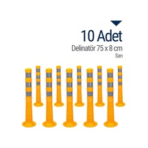 İleri Trafik Delinatör 75  x  8 CM Sarı 10 Adet Esnek Duba