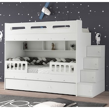 Buket Mdf Çelik Profilli Yavrulu Ranza Beyaz M1 90 X 190 CM
