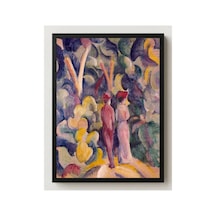 Modern Sanat Macke Orman Yolunda Çift Çerçevesiz Poster 21x30 Cm A4 Tablo Modern Sanat Ekspresyonizm