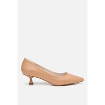 Kadın Bej Kısa Topuklu Stiletto Bej