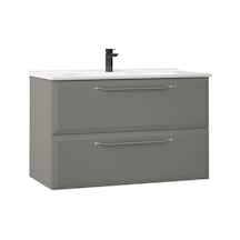 Orka Nuvola 80 Cm Mdf Gri Banyo Dolabı Alt Modül Ve Lavabo Gri