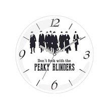 Dont F Ck With The Peaky Blinders Bombeli Gerçek Cam Duvar Saati Siyah