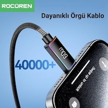 60w Type-c To Type-c Rgb Aydınlatmalı Örgülü Şarj Ve Data Kablosu 1 Metre