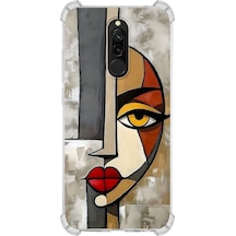 Redmi 8 İle Uyumlu Köşe Korumalı Kılıf Metamorfoz Çözmleme Tasarımlı Uv Baskılı Şeffaf