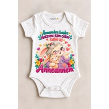 Babylimon Annemden Başka Nazımı Kim Çeker Tabii Ki Anneannem Beyaz Kısa Kollu Çıtçıtlı Bebek Zıbını Beyaz - 930083796 Beyaz