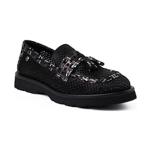 Mamma Mia D26ya-3820 Püsküllü Delikli Loafer Kadın Ayakkabı Sıyah
