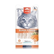 Wanpy Superfood Somonlu, Chia & Deniz Yosunlu Sıvı Kedi Ödül Maması 5x14 Gr