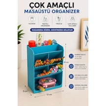 Masa Üstü Çok Amaçlı Organizer / İstediğiniz Renkte Üretim Mavi