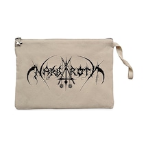 Nargaroth Logo Krem Clutch Astarlı Cüzdan / El Çantası Krem