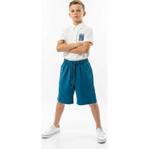 Toontoy Kids Toontoy Erkek Çocuk 2'li Şortlu Takım Polo Yaka Kısa Kollu Düğmeli T-shirt - Beli Lastikli Bağlamalı Şort 25022 Ekru