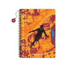 Keskin 16,5 X 22,5 Kareli Karton Kapak Charmlı Futbol Defter - Turuncu Çok Renkli