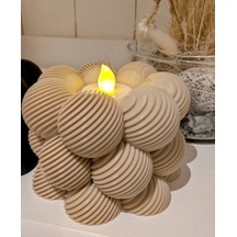 Modern Geometrik Bubble Tasarım Dekoratif Mumcular - Estetik Tealight Şamdan Takımı Çok Renkli