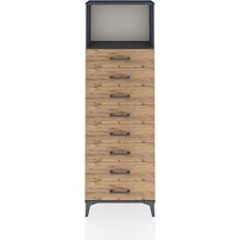 Arges Dolap Tek Raflı 8 Çekmeceli 60x30x182 Antrasit-çam Antrasit Arges Dolap Tek Raflı 8 Çekmeceli 60x30x182 Antrasit-çam Antrasit