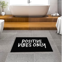 Evaşk Banyo Paspası İpeksi Kadifemsi Halı Yüzey Kaymaz Taban 45x75 BM03445S Siyah