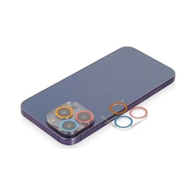 Apple İphone 12 Pro Renkli Kamera Lens Koruma Cam - Pembe-mavi Belirtilmemiş
