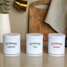 Sarkapp Metal 3'lü Storage Saklama Kabı - Beyaz Çok Renkli