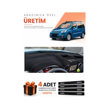 Citroen Berlingo Çukurlu Kpksız 2015-2020 Uyumlu Torpido Koruma Örtüsü Oto Kılıfı - Siyah - Cı016