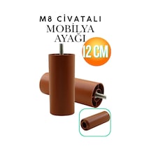 Mobilya, Kanepe, Koltuk Ve Baza Yükseltici M8 Civatalı Destek Ayağı Kahve, 12 Cm 12 Santim Mobilya Ayağı Kahverengi Ayak Kahverengi Kahverengi