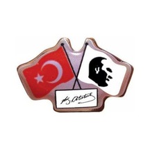 Vatan Rozet İkili Bayraklı Atalı İmza VT627