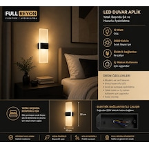 12 Watt 3000 Kelvin Modern Tasarım Salon, Yatakbaşı Aplik, Led Duvar Aplik Elektrikle Çalışır Beyaz