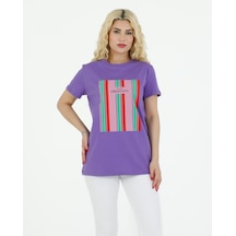 Sortie Collection Creativity Baskılı Tshirt Mor