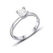 Gümüş Tektaş Yüzük Kadın Tek Taş Gümüş Yüzük 925 Ayar St162