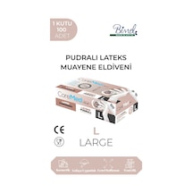 Lateks Pudralı Muayene Eldiveni L-1 Paket 100'lü