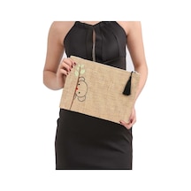 Yaratıcı Tasarım Hasır Kadın Portföy & Clutch Çanta Panda
