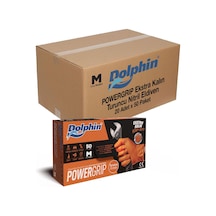 Dolphin Nitril Powergrip Ekstra Kalın Elmas Dokulu Eldiven Turuncu Meidum Orta Boy - 50'li 20 Paket