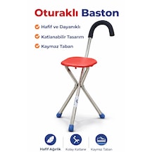 3 Ayaklı İthal Alüminyum Oturaklı Baston Sandalye Namaz Ve Camii Baston Oturaklı Sandalye Katlanabilir