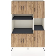 Hyperion Dolap 9 Raflı 6 Kapaklı 132x44x195 Aytaşı-çam/antrasit Atlas Çam/antrasıt