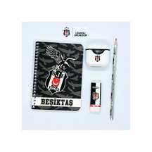 Beşiktaş Lisanslı Defter Kalem Seti , Bjk Taraftar Okul Ve Ofis Kırtasiye Paketi - Bgabjkset006