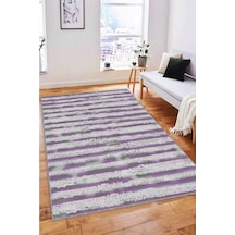 Mor Spor Kaymaz Tabanlı Makinede Yıkanabilir Halı Fo05n11