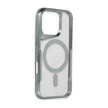 Apple iPhone  Uyumlu- 16 Plus Kılıf Boyi Magsafe Silikon Kapak - Yeşil